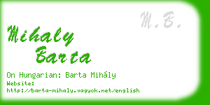 mihaly barta business card